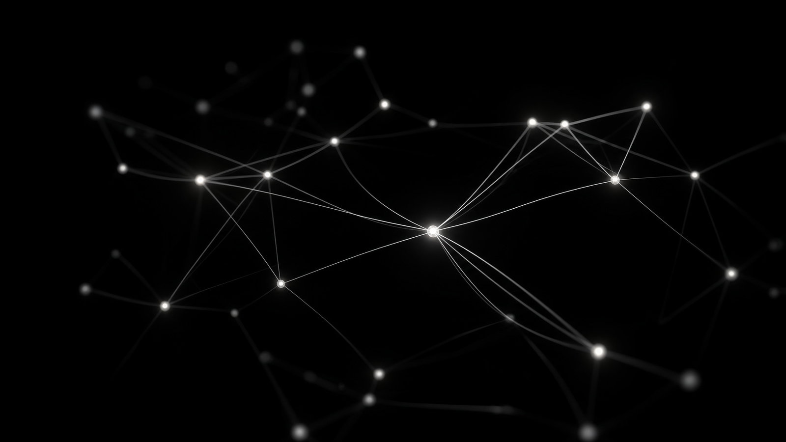 A constellation of linked nodes on black